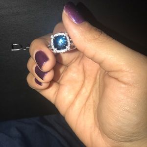 Chatelaine Pave Bezel Hampton Blue Topaz Diamonds